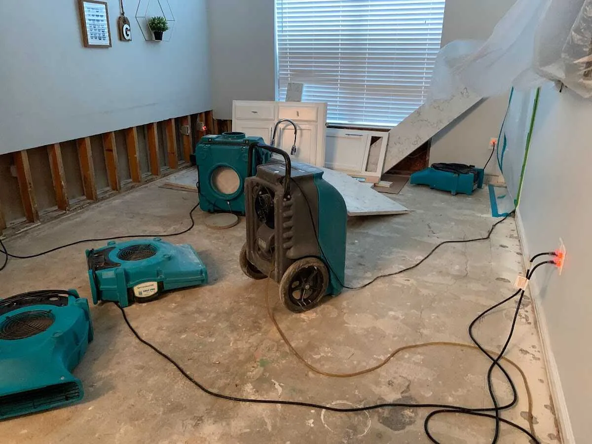 Dehumidifier in flood-cut room for Water Extraction & Removal in Iron Mountain